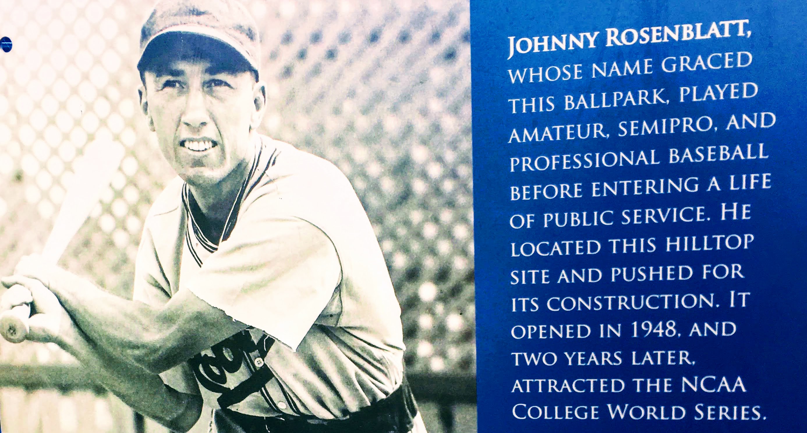 Cropped Johnny Rosenblatt plaque