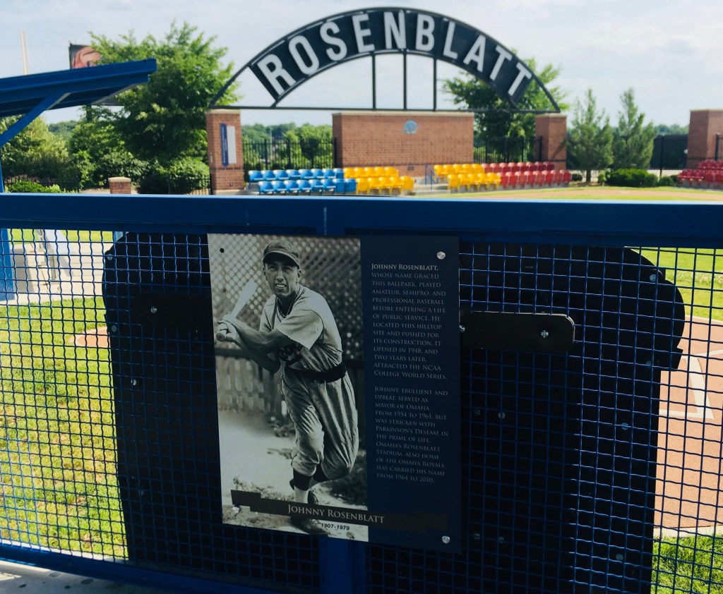 Johnny Rosenblatt plaque at Omaha's Infield at the Zoo